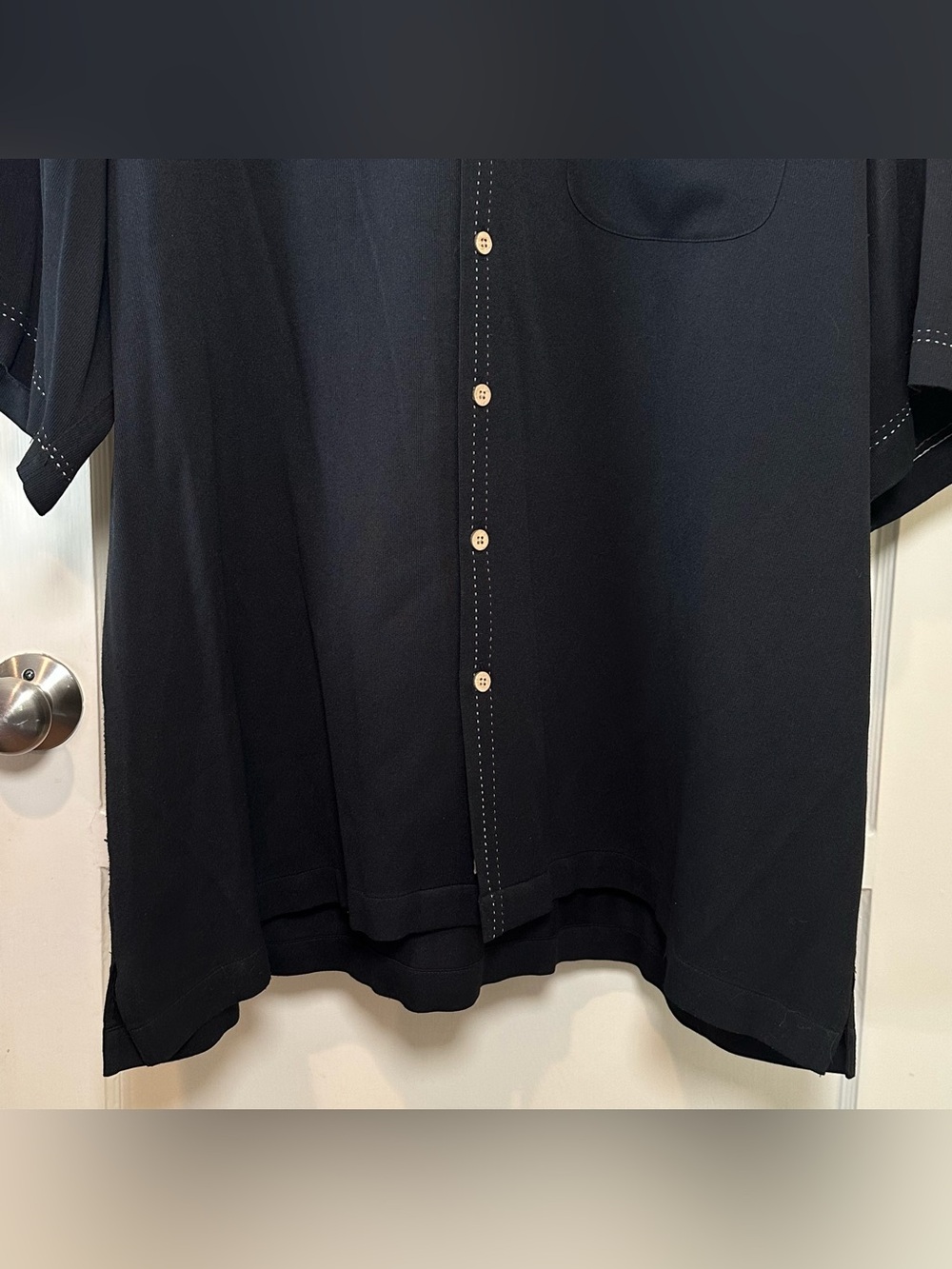 Cubavera Short Sleeve Button Up Shirt - Black - Size 3XLT - Picture 3 of 8
